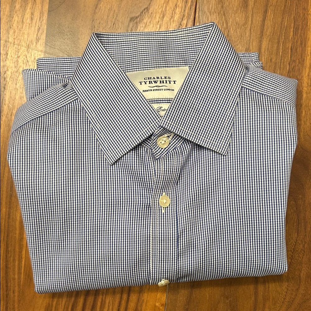 Charles Tyrwhitt Light Blue Micro-Stripe Dress Shirt
